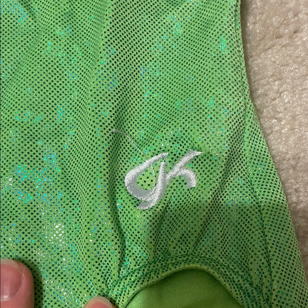 GK NEON GREEN SHIMMERING LEOTARD!Size: adult Medium! - Picture 6 of 14
